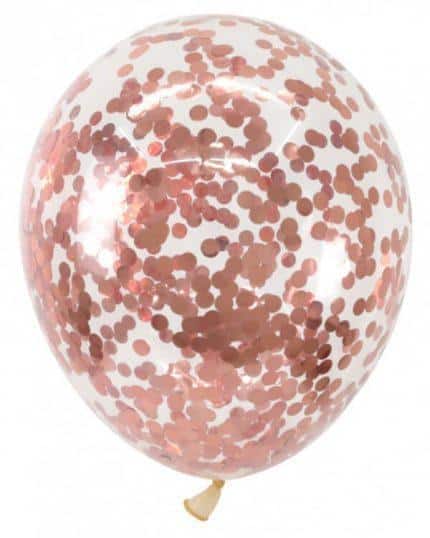 Шар с конфетти розовое золото